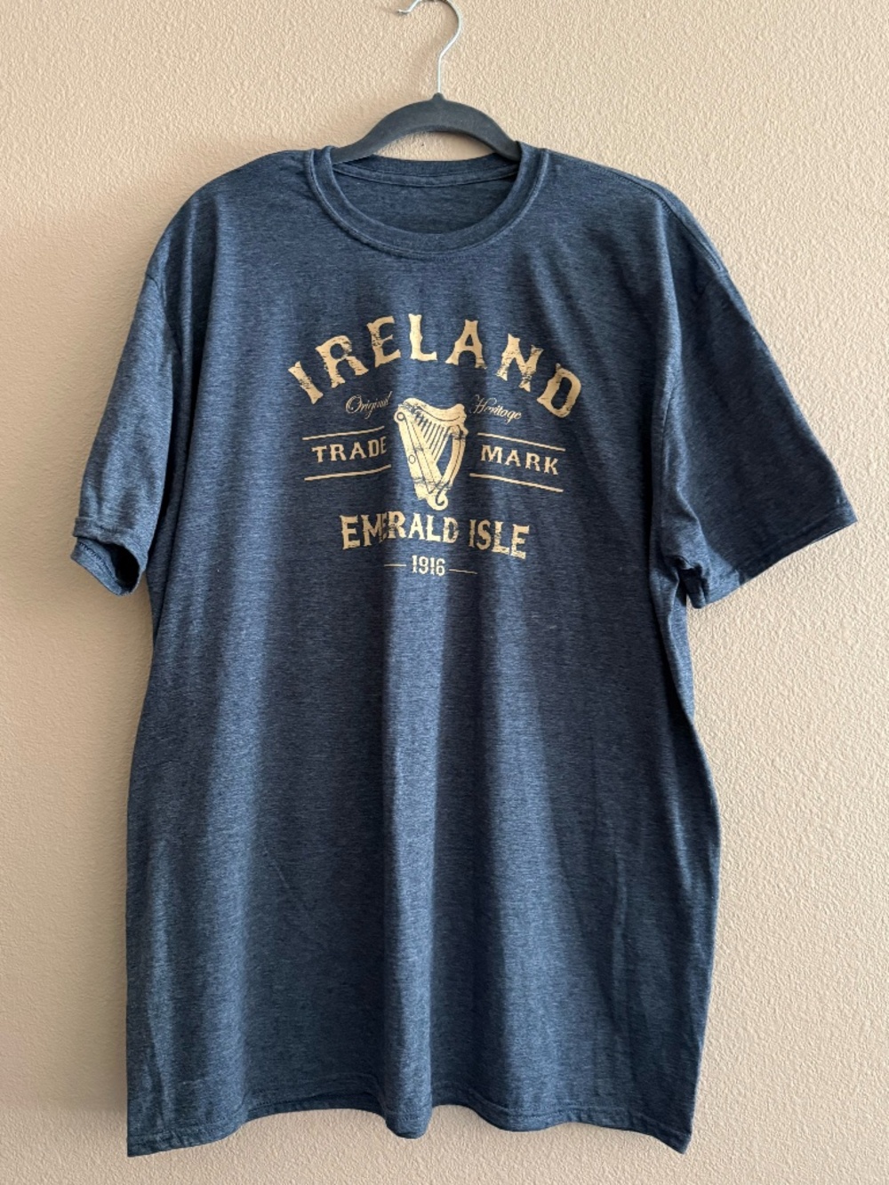 Mens Short Sleeve T Shirt, Gray & Tan, XXL